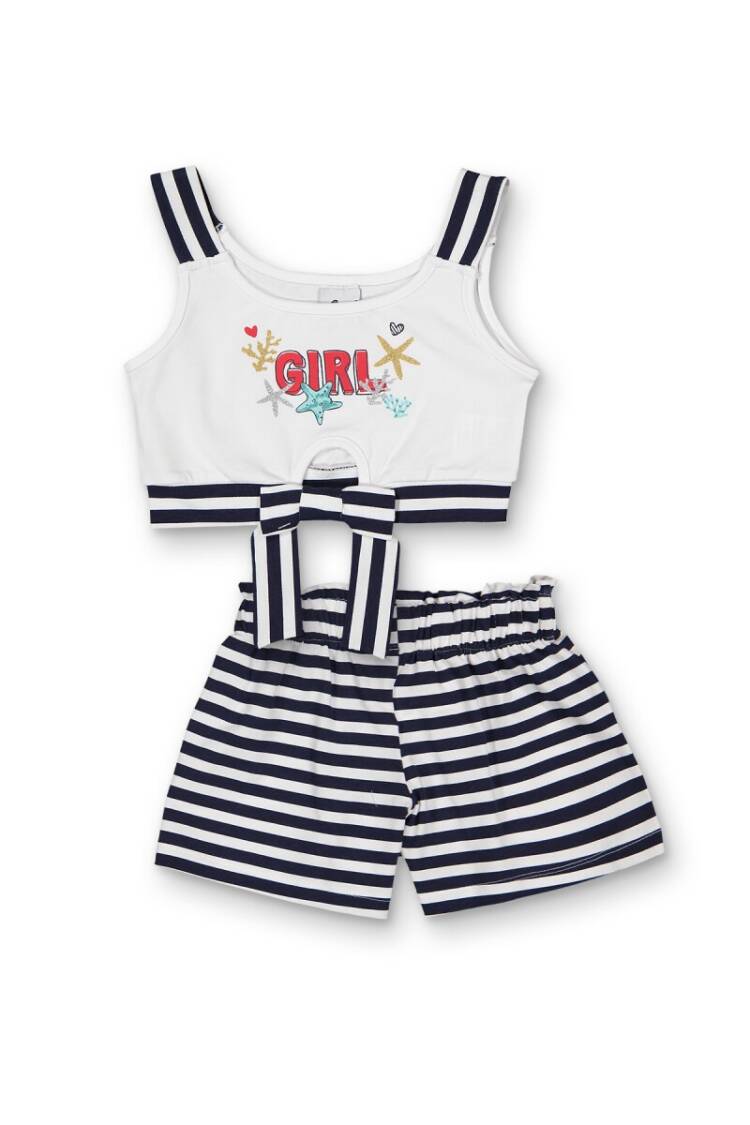 Wholesale Girls 2-Piece Striped Blouse and Shorts set 3-6Y - Brand: Elnino - Kids & Baby Clothes Wholesale - Globality Store