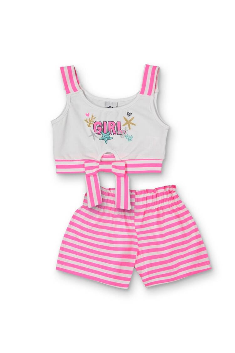 Wholesale Girls 2-Piece Striped Blouse and Shorts set 3-6Y - Brand: Elnino - Kids & Baby Clothes Wholesale - Globality Store