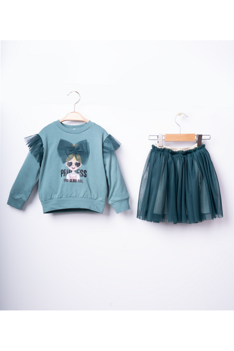 Wholesale Girls 2-Piece Sweatshirt and Skirt Set 3-6Y - Brand: Büşra Bebe - Kids & Baby Clothes Wholesale - Globality Store