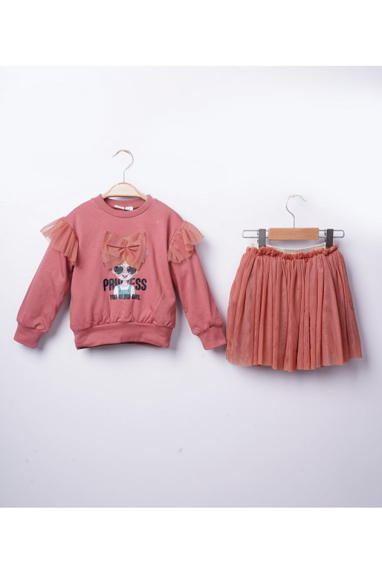Wholesale Girls 2-Piece Sweatshirt and Skirt Set 3-6Y - Brand: Büşra Bebe - Kids & Baby Clothes Wholesale - Globality Store