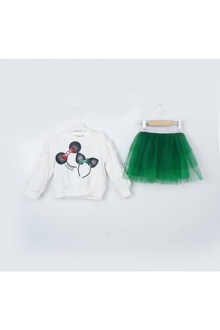 Wholesale Girls 2-Piece Sweatshirt and Tulle Skirt Set 3-6Y - Brand: Büşra Bebe - Kids & Baby Clothes Wholesale - Globality Store