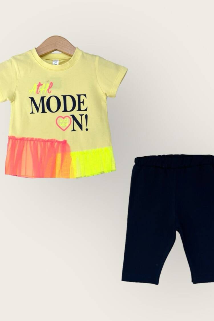 Wholesale Girls 2-Piece T-Shirt and Capri Set 1-4Y - Brand: Algiy Mini - Kids & Baby Clothes Wholesale - Globality Store