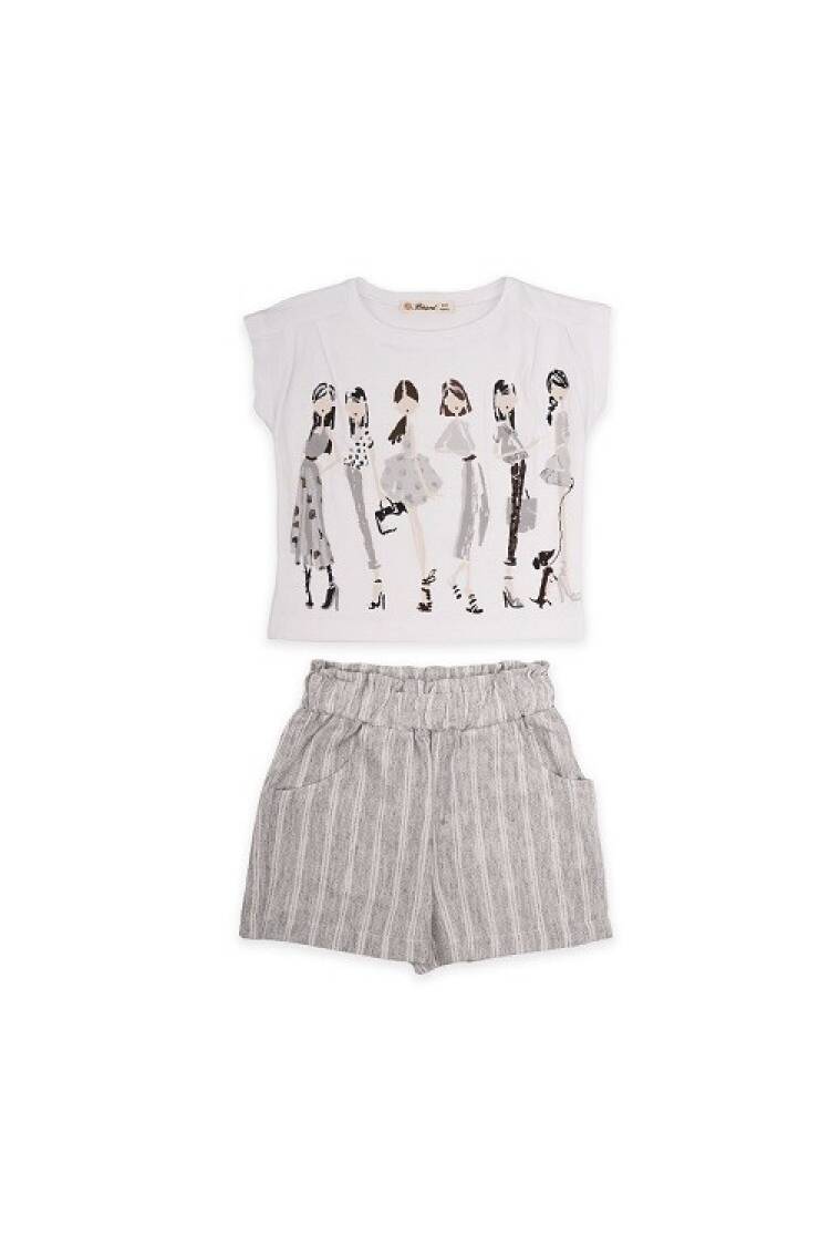 Wholesale Girls 2-Piece T-shirt and Shorts Set 3-6Y - Brand: Büşra Bebe - Kids & Baby Clothes Wholesale - Globality Store