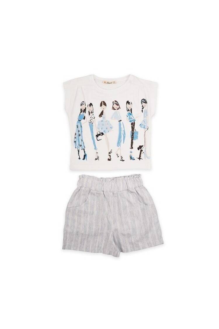 Wholesale Girls 2-Piece T-shirt and Shorts Set 3-6Y - Brand: Büşra Bebe - Kids & Baby Clothes Wholesale - Globality Store