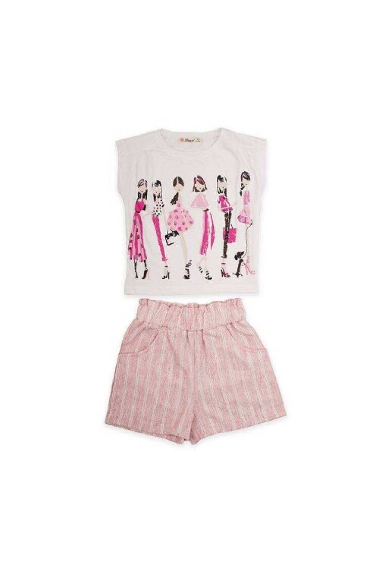 Wholesale Girls 2-Piece T-shirt and Shorts Set 3-6Y - Brand: Büşra Bebe - Kids & Baby Clothes Wholesale - Globality Store