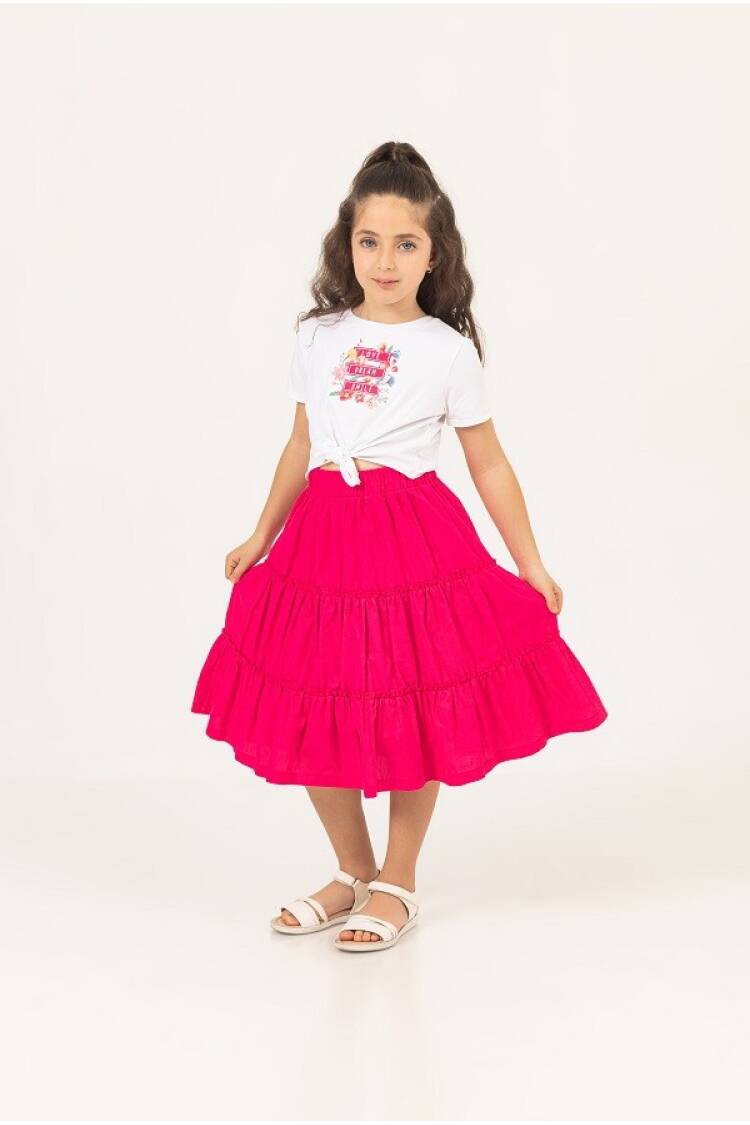Wholesale Girls 2-Piece T-Shirt and Skirt Set 7-10Y - Brand: Büşra Bebe - Kids & Baby Clothes Wholesale - Globality Store