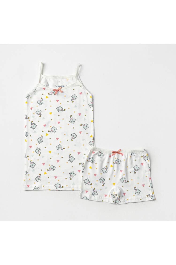 Wholesale Girls 2-Piece Undershirt and Boxer Set 2-10Y - Brand: Defne - Kids & Baby Clothes Wholesale - Globality Store