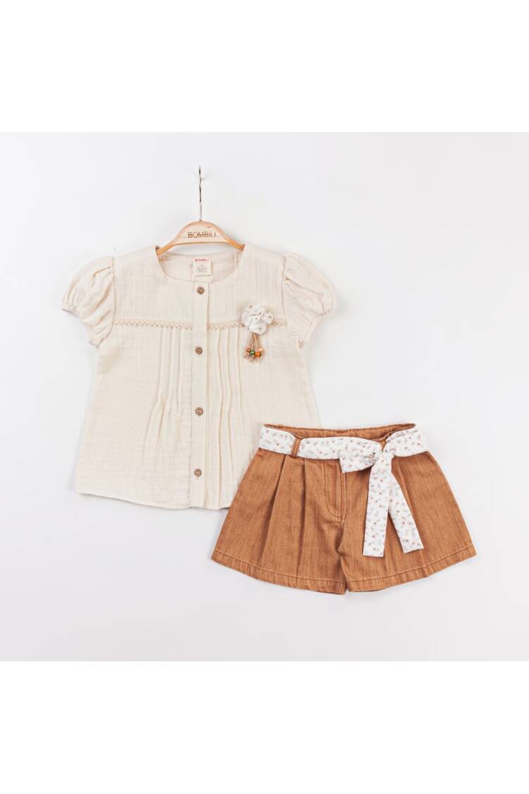 Wholesale Girls 2-Pieces Blouse and Skirt Set 2-5Y - Brand: Bombili - Kids & Baby Clothes Wholesale - Globality Store