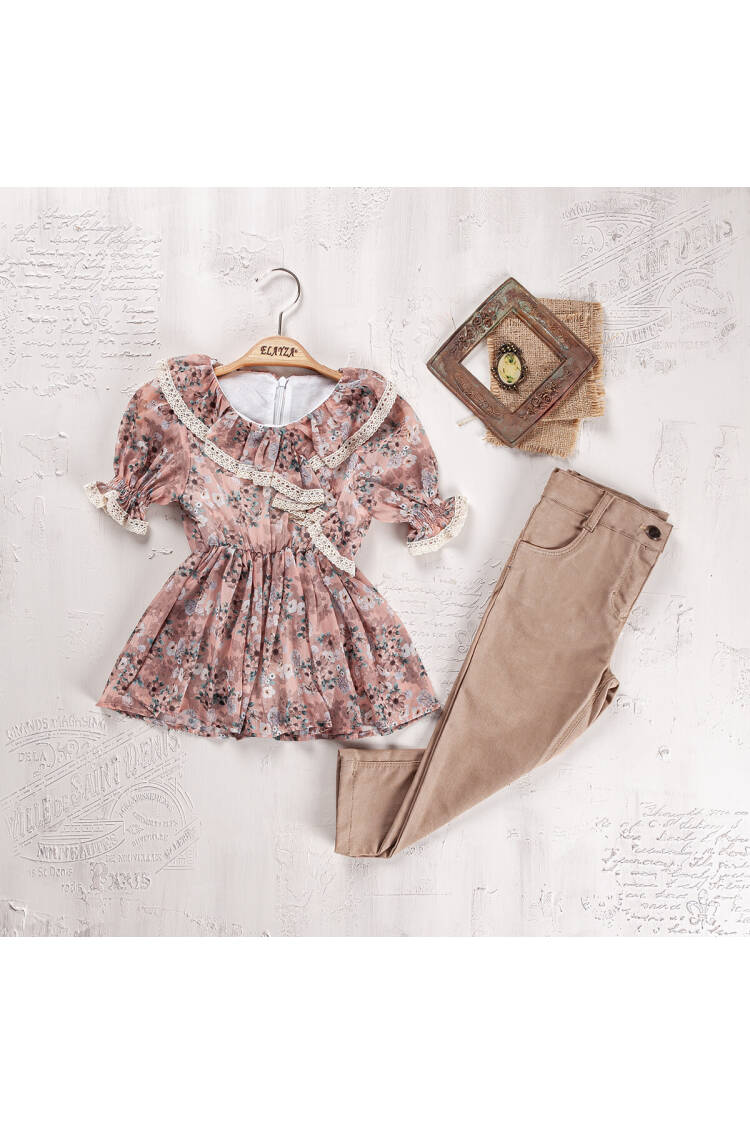 Wholesale Girls 2-Pieces Dress and Pants Set 5-8Y - Brand: Elayza - Kids & Baby Clothes Wholesale - Globality Store