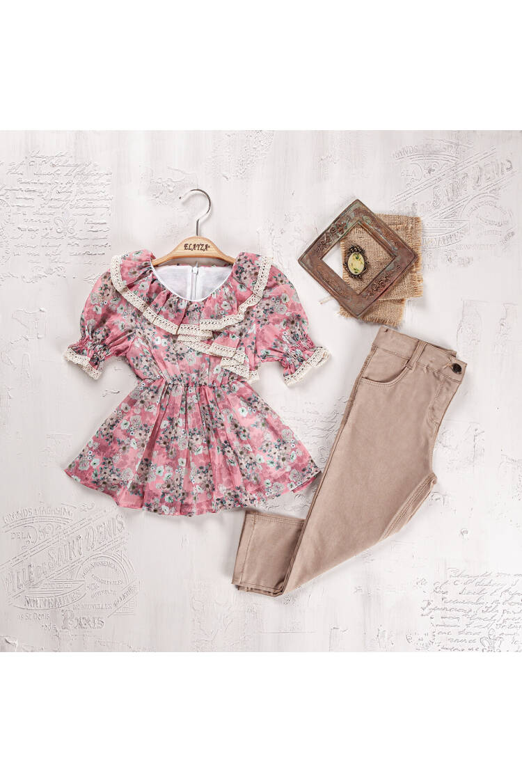 Wholesale Girls 2-Pieces Dress and Pants Set 9-12Y - Brand: Elayza - Kids & Baby Clothes Wholesale - Globality Store
