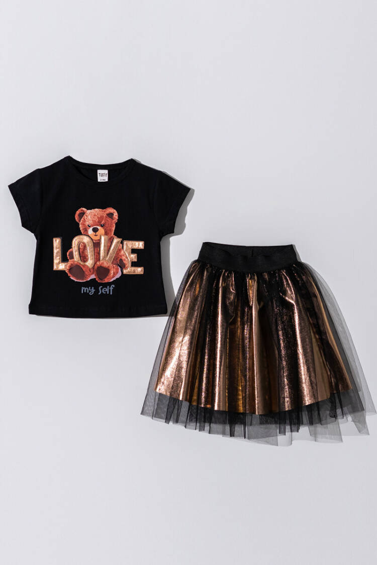 Wholesale Girls 2-Pieces T-shirt and Skirt Set 2-5Y - Brand: Tuffy - Kids & Baby Clothes Wholesale - Globality Store