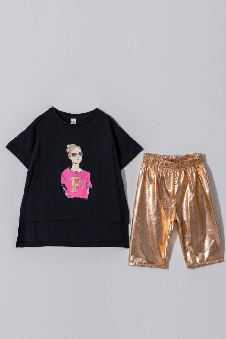Wholesale Girls 2-Pieces T-shirt and Tight Set 6-9Y - Brand: Tuffy - Kids & Baby Clothes Wholesale - Globality Store