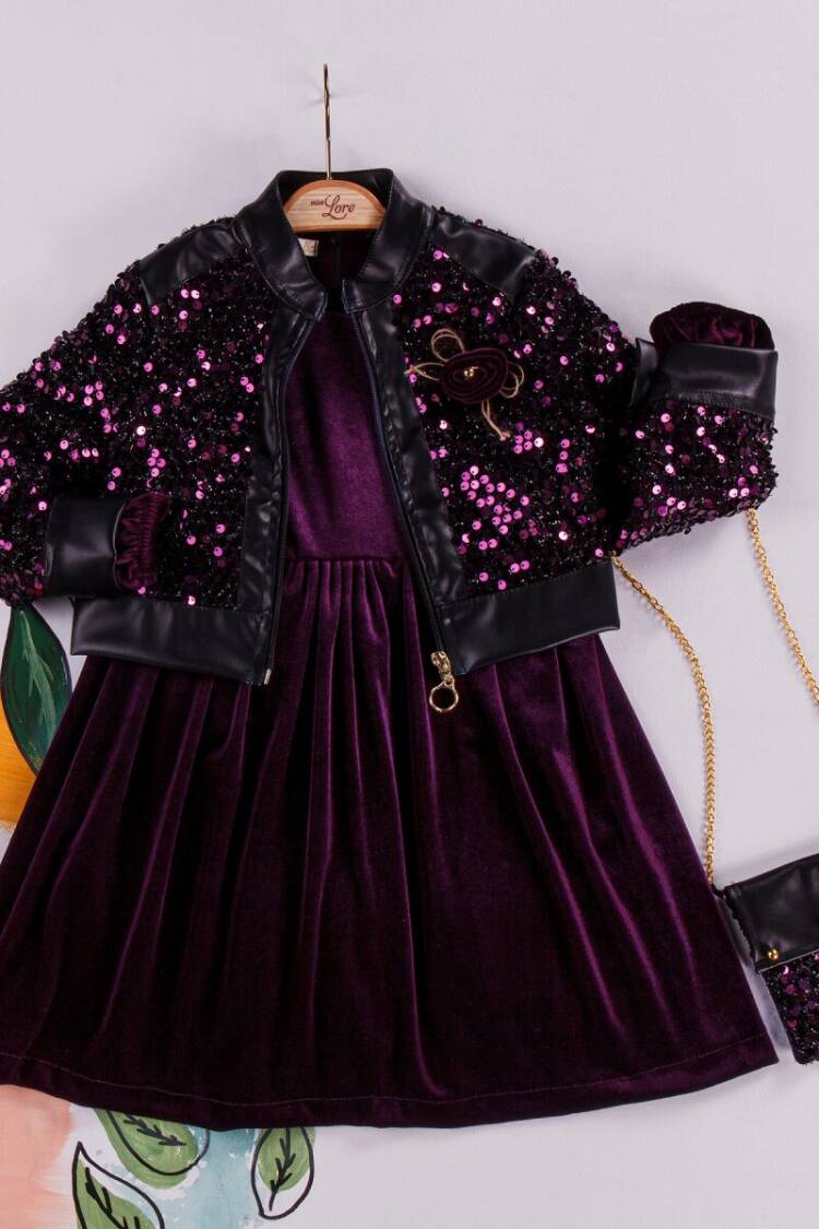 Wholesale Girl's 3-Piece Jacket Dress and Bag Set 2-6Y - Brand: Miss Lore - Kids & Baby Clothes Wholesale - Globality Store