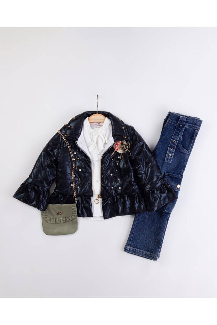 Wholesale Girl's 3-Piece Jacket Shirt Jeans Pants and Bag Set 2-6Y - Brand: Miss Lore - Kids & Baby Clothes Wholesale - Globality Store