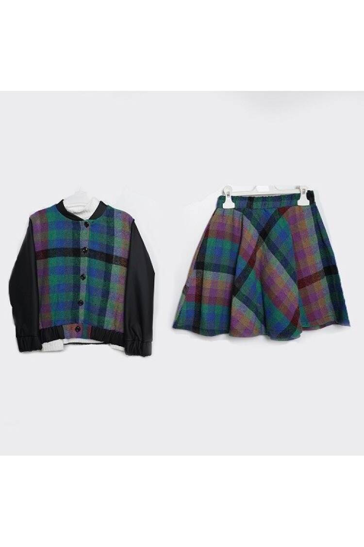 Wholesale Girls 3-Piece Jacket Skirt and Blouse Set 7-10Y - Brand: Büşra Bebe - Kids & Baby Clothes Wholesale - Globality Store