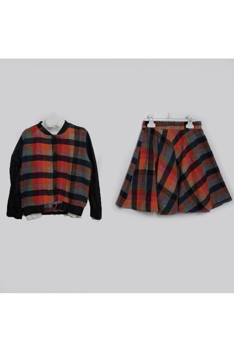 Wholesale Girls 3-Piece Jacket Skirt and Blouse Set 7-10Y - Brand: Büşra Bebe - Kids & Baby Clothes Wholesale - Globality Store