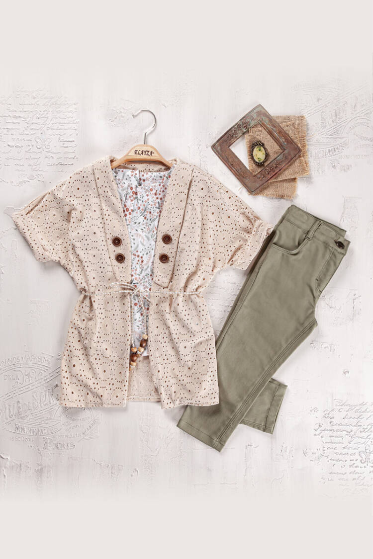 Wholesale Girls 3-Pieces Blouse, Cardigan and Pants Set 5-8Y - Brand: Elayza - Kids & Baby Clothes Wholesale - Globality Store