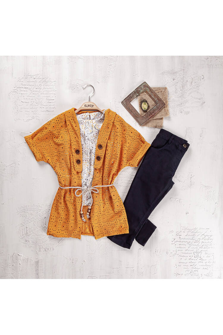 Wholesale Girls 3-Pieces Blouse, Cardigan and Pants Set 9-12Y - Brand: Elayza - Kids & Baby Clothes Wholesale - Globality Store