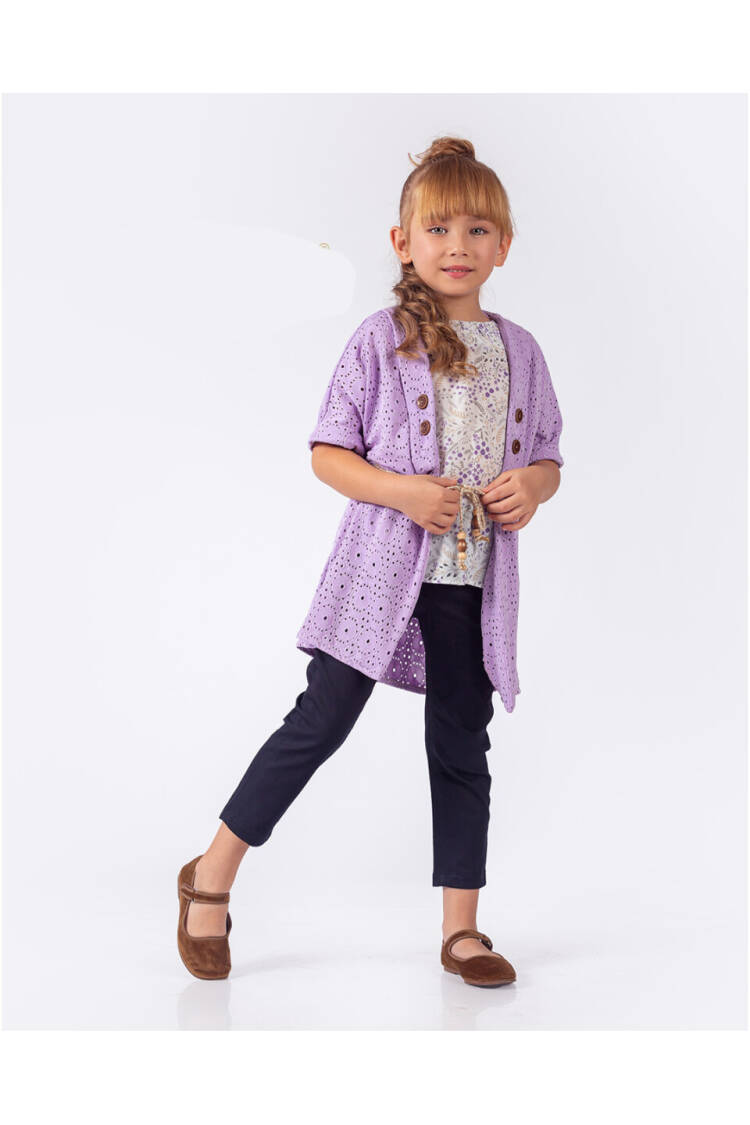 Wholesale Girls 3-Pieces Blouse, Cardigan and Pants Set 9-12Y - Brand: Elayza - Kids & Baby Clothes Wholesale - Globality Store