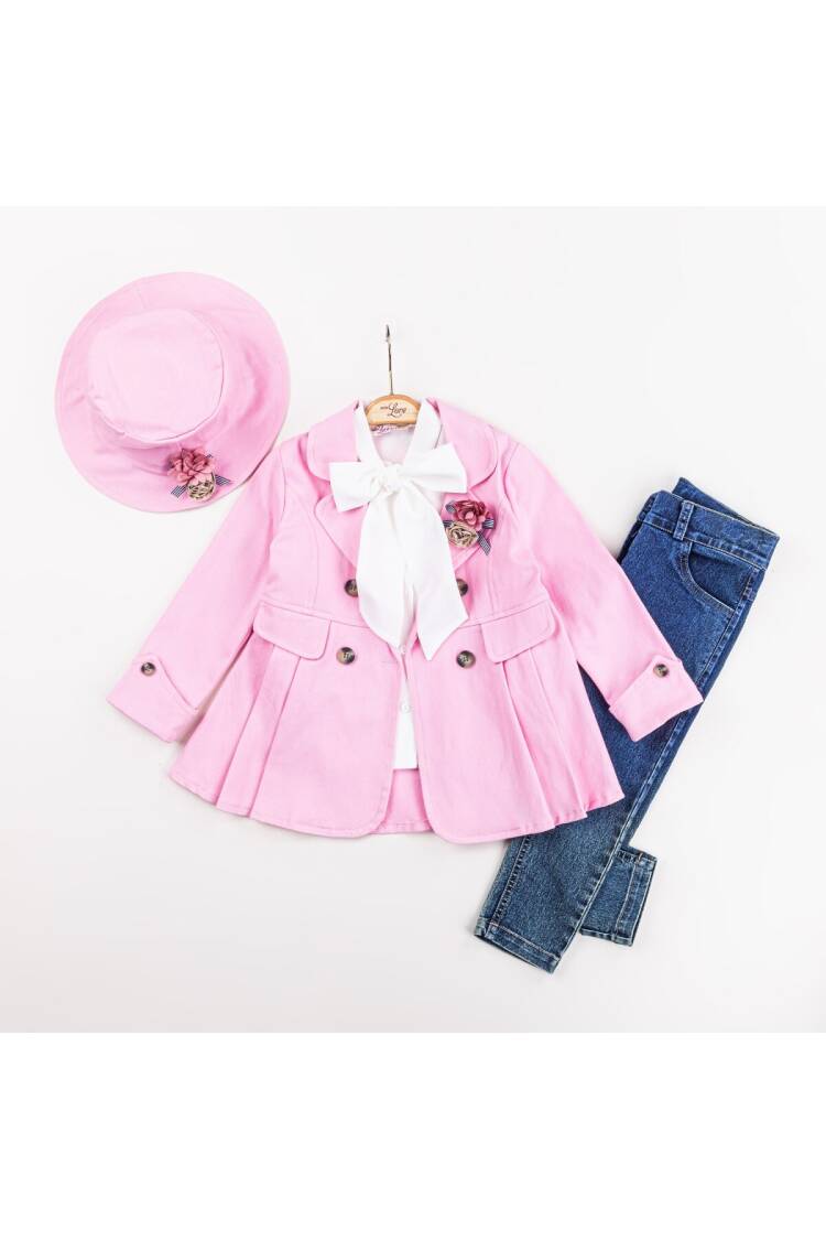 Wholesale Girls 3-Pieces Jacket, T-shirt and Denim Pants Set 2-6Y - Brand: Miss Lore - Kids & Baby Clothes Wholesale - Globality Store