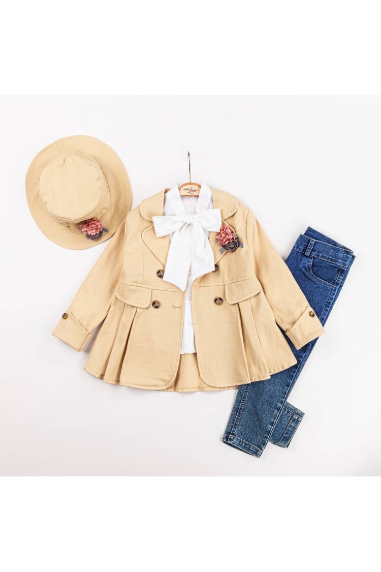 Wholesale Girls 3-Pieces Jacket, T-shirt and Denim Pants Set 2-6Y - Brand: Miss Lore - Kids & Baby Clothes Wholesale - Globality Store