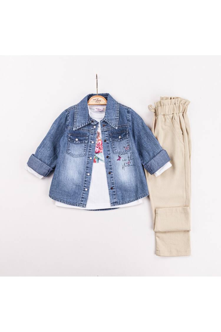 Wholesale Girls 3-Pieces Jacket, T-shirt and Pants Set 2-6Y - Brand: Miss Lore - Kids & Baby Clothes Wholesale - Globality Store