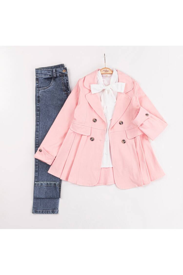 Wholesale Girls 3-Pieces Jacket, T-shirt and Pants Set 6-10Y - Brand: Miss Lore - Kids & Baby Clothes Wholesale - Globality Store