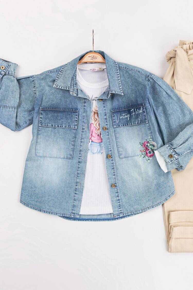 Wholesale Girls 3-Pieces Jacket, T-shirt and Pants Set 6-10Y - Brand: Miss Lore - Kids & Baby Clothes Wholesale - Globality Store