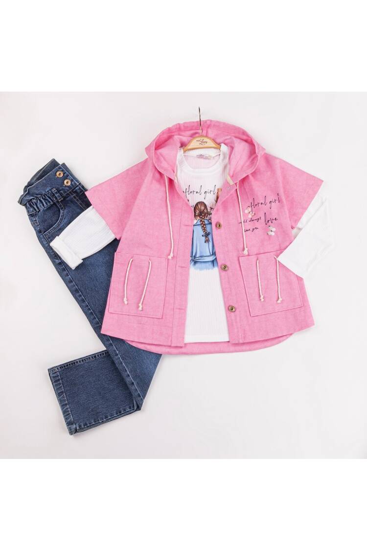 Wholesale Girls 3-Pieces Jacket, T-shirt and Pants Set 6-10Y - Brand: Miss Lore - Kids & Baby Clothes Wholesale - Globality Store