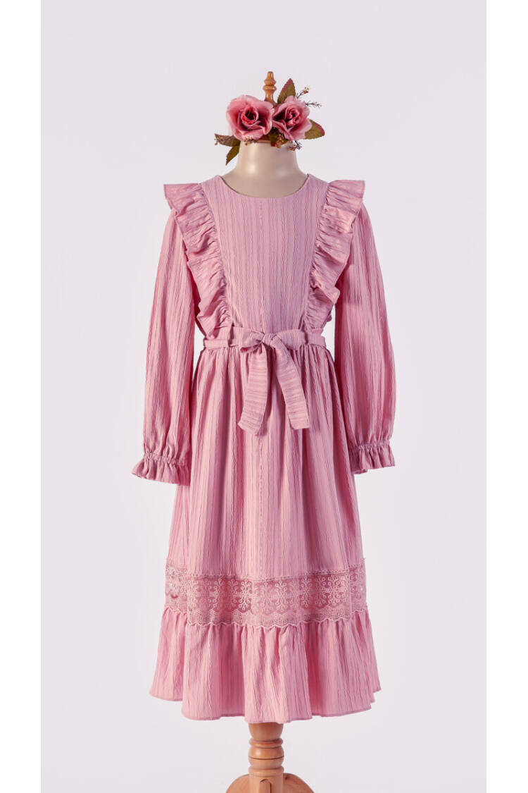 Wholesale Girls' Belted Dress 6-12Y - Brand: Tivido - Kids & Baby Clothes Wholesale - Globality Store