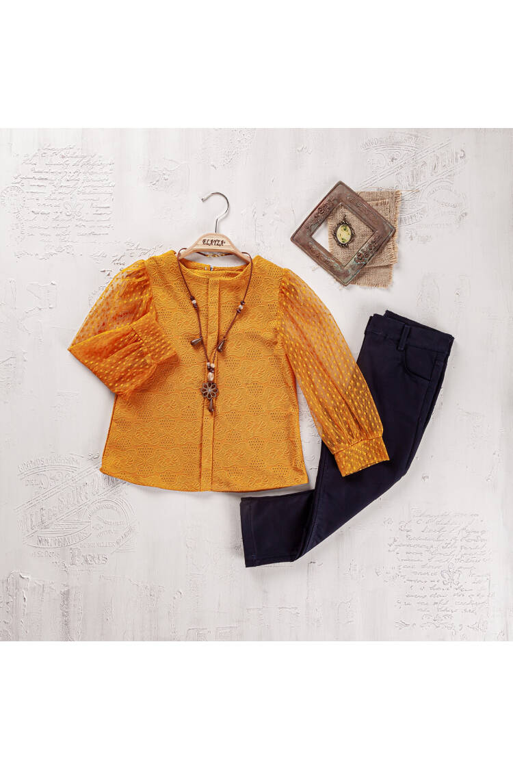 Wholesale Girls Blouse and Trouser Set 5-8 Yaş - Brand: Elayza - Kids & Baby Clothes Wholesale - Globality Store