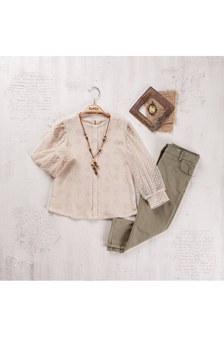 Wholesale Girls Blouse and Trouser Set 5-8 Yaş - Brand: Elayza - Kids & Baby Clothes Wholesale - Globality Store