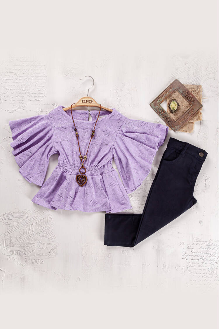 Wholesale Girls Blouse and Trouser Set 5-8Y - Brand: Elayza - Kids & Baby Clothes Wholesale - Globality Store
