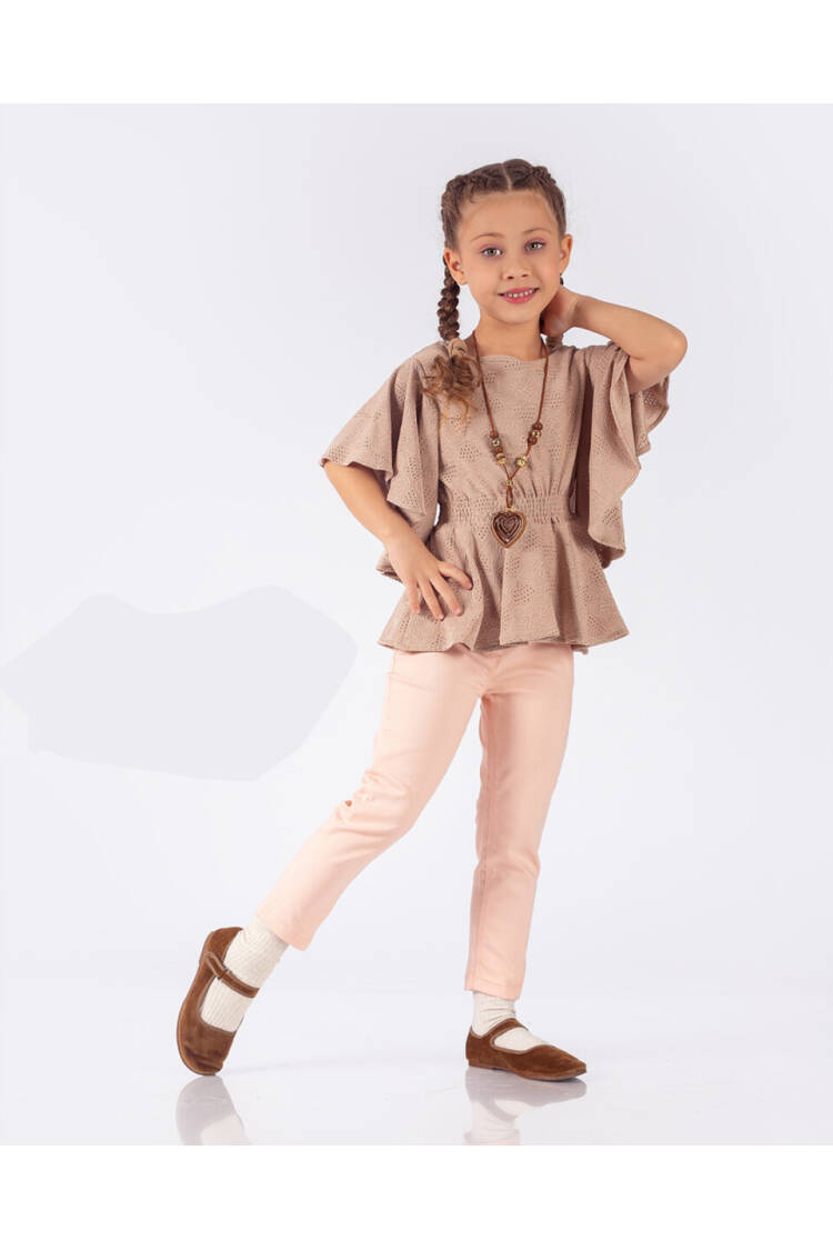 Wholesale Girls Blouse and Trouser Set 9-12 Yaş - Brand: Elayza - Kids & Baby Clothes Wholesale - Globality Store