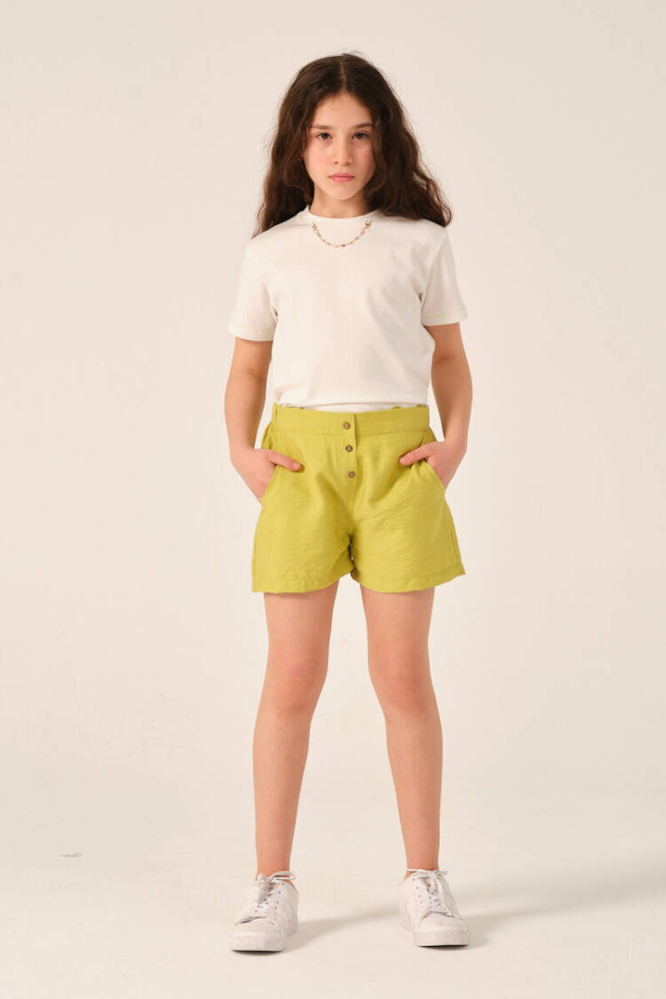 Wholesale Girls Button Detailed Shorts 8-15Y - Brand: Jazziee - Kids & Baby Clothes Wholesale - Globality Store