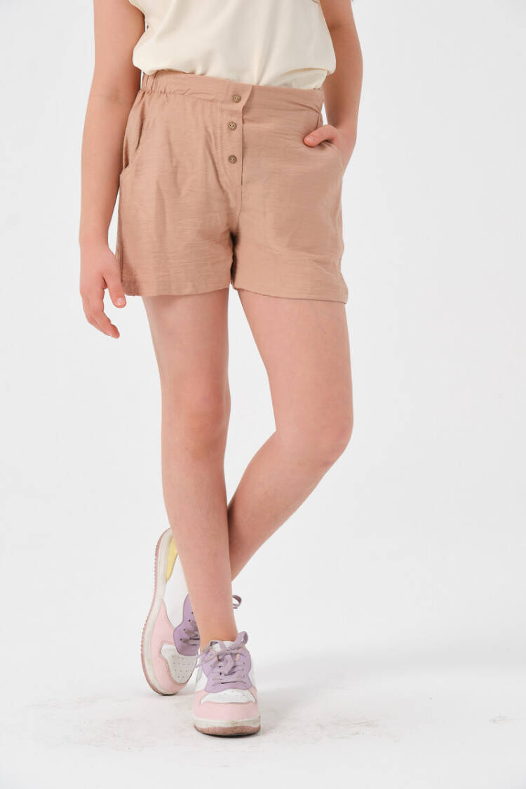 Wholesale Girls Button Detailed Shorts 8-15Y - Brand: Jazziee - Kids & Baby Clothes Wholesale - Globality Store