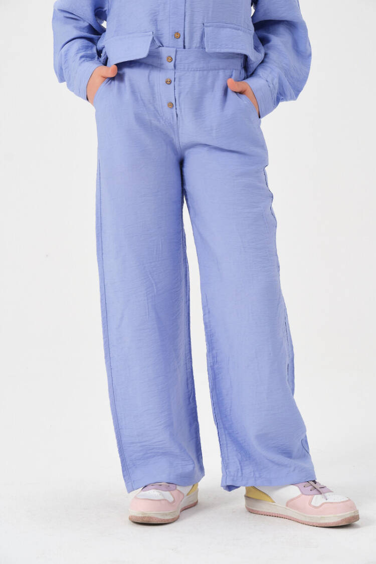 Wholesale Girls Button Detailed Wide Leg Pants 8-15Y - Brand: Jazziee - Kids & Baby Clothes Wholesale - Globality Store