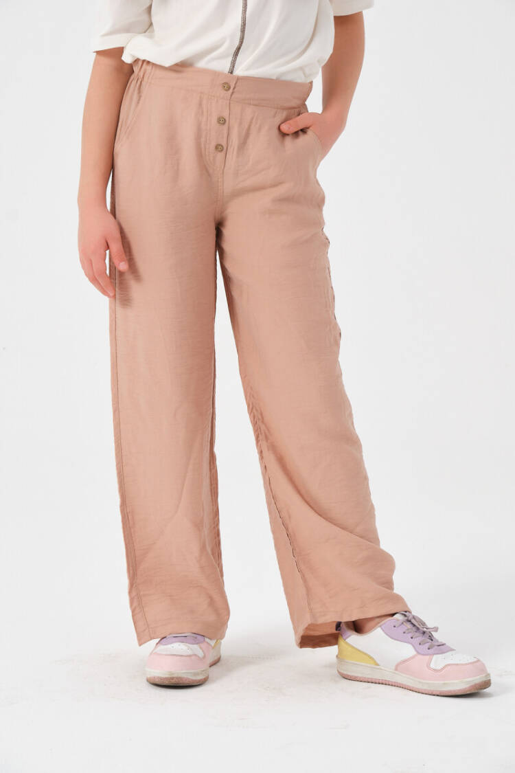 Wholesale Girls Button Detailed Wide Leg Pants 8-15Y - Brand: Jazziee - Kids & Baby Clothes Wholesale - Globality Store