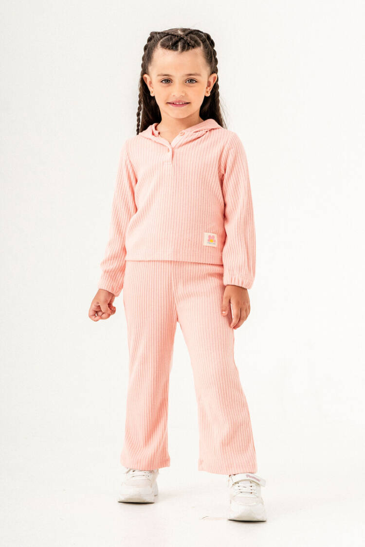 Wholesale Girl's Camisole Hooded Button Detailed Tracksuit Set 2-5Y - Brand: Tuffy - Kids & Baby Clothes Wholesale - Globality Store