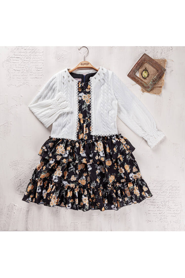 Wholesale Girls Cardigan and Dress Set 9-12Y - Brand: Elayza - Kids & Baby Clothes Wholesale - Globality Store