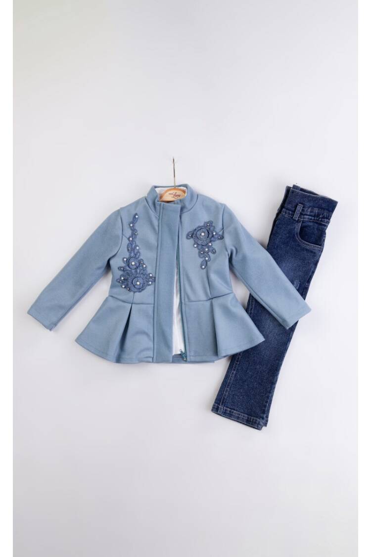 Wholesale Girl's Cashmere Jacket Jeans Pants and Shirt Set 2-6Y - Brand: Miss Lore - Kids & Baby Clothes Wholesale - Globality Store