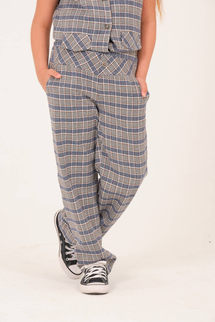 Wholesale Girls' Checkered Pattern Woven Pants 8-15Y - Brand: Jazziee - Kids & Baby Clothes Wholesale - Globality Store