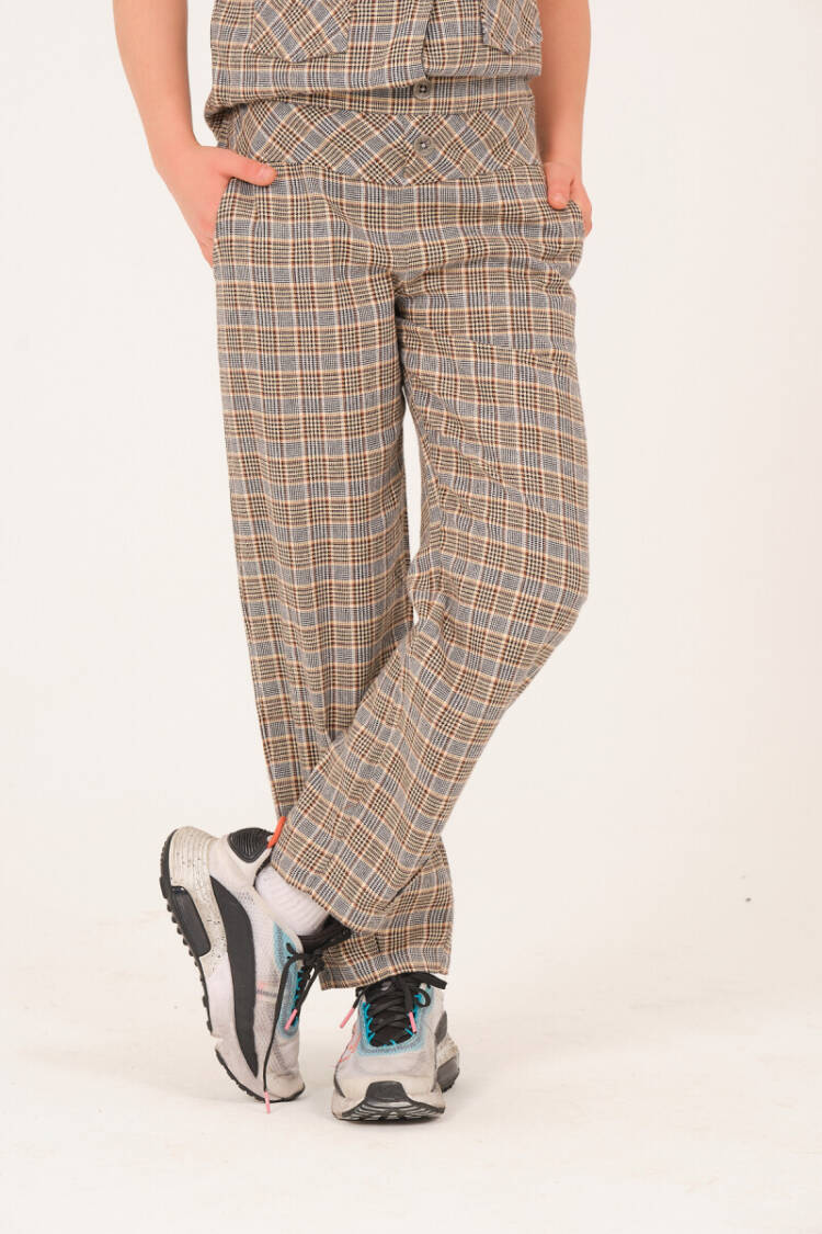 Wholesale Girls' Checkered Pattern Woven Pants 8-15Y - Brand: Jazziee - Kids & Baby Clothes Wholesale - Globality Store