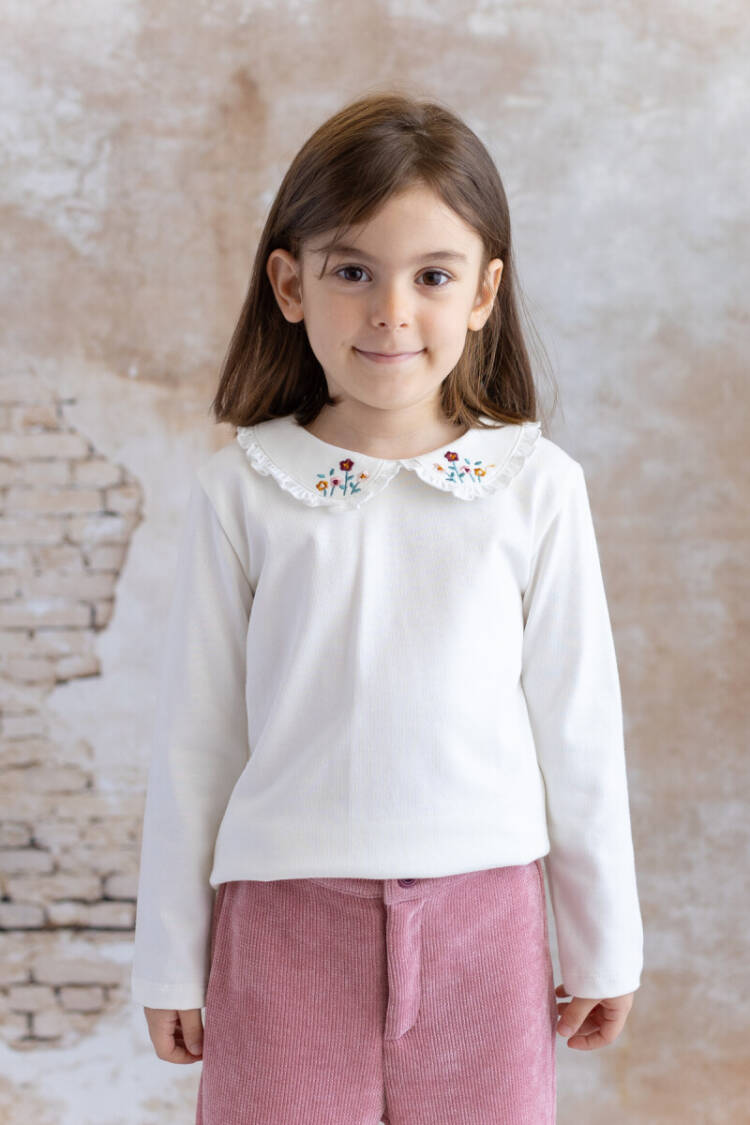 Wholesale Girl's Collar Embroidery Detailed Blouse 5-8Y - Brand: Mininio - Kids & Baby Clothes Wholesale - Globality Store