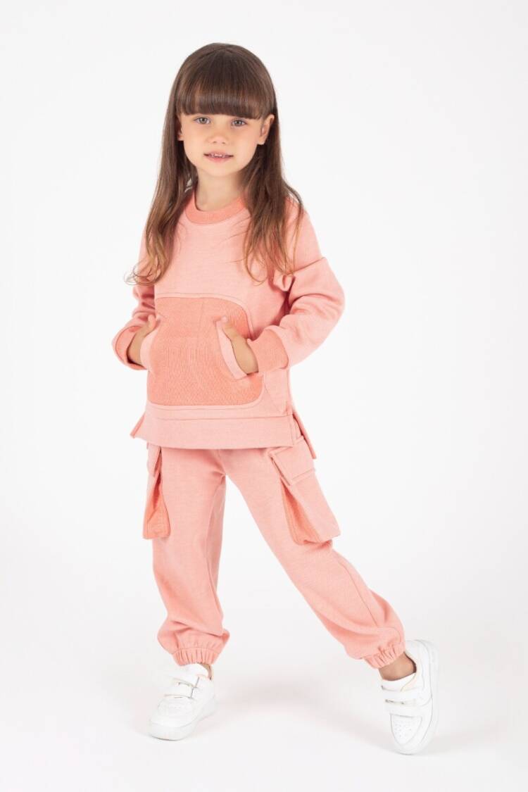 Wholesale Girl's Crew-Neck Tracksuit Set with Pockets 4-8Y - Brand: Pafim - Kids & Baby Clothes Wholesale - Globality Store