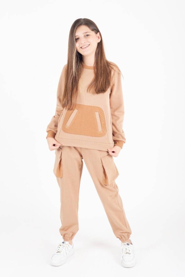 Wholesale Girl's Crew-Neck Tracksuit Set with Pockets 4-8Y - Brand: Pafim - Kids & Baby Clothes Wholesale - Globality Store