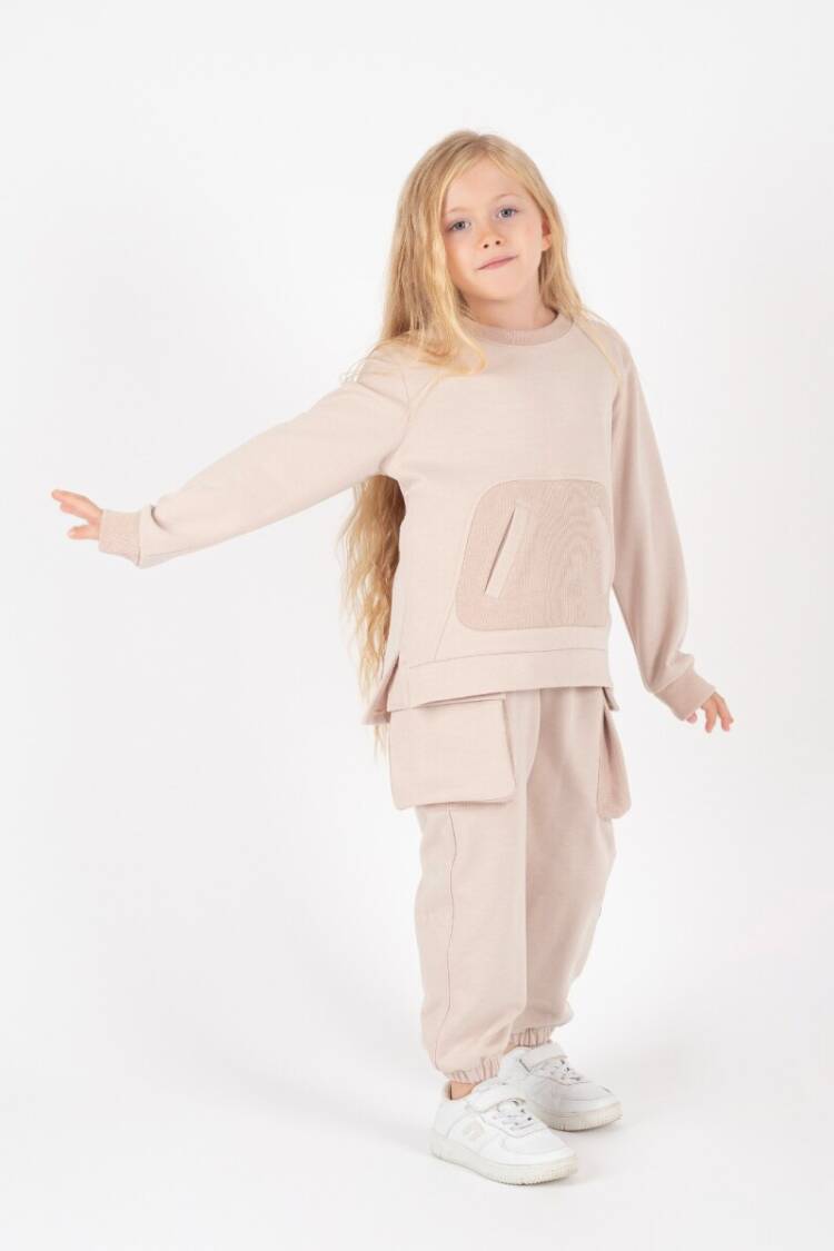 Wholesale Girl's Crew-Neck Tracksuit Set with Pockets 9-13Y - Brand: Pafim - Kids & Baby Clothes Wholesale - Globality Store