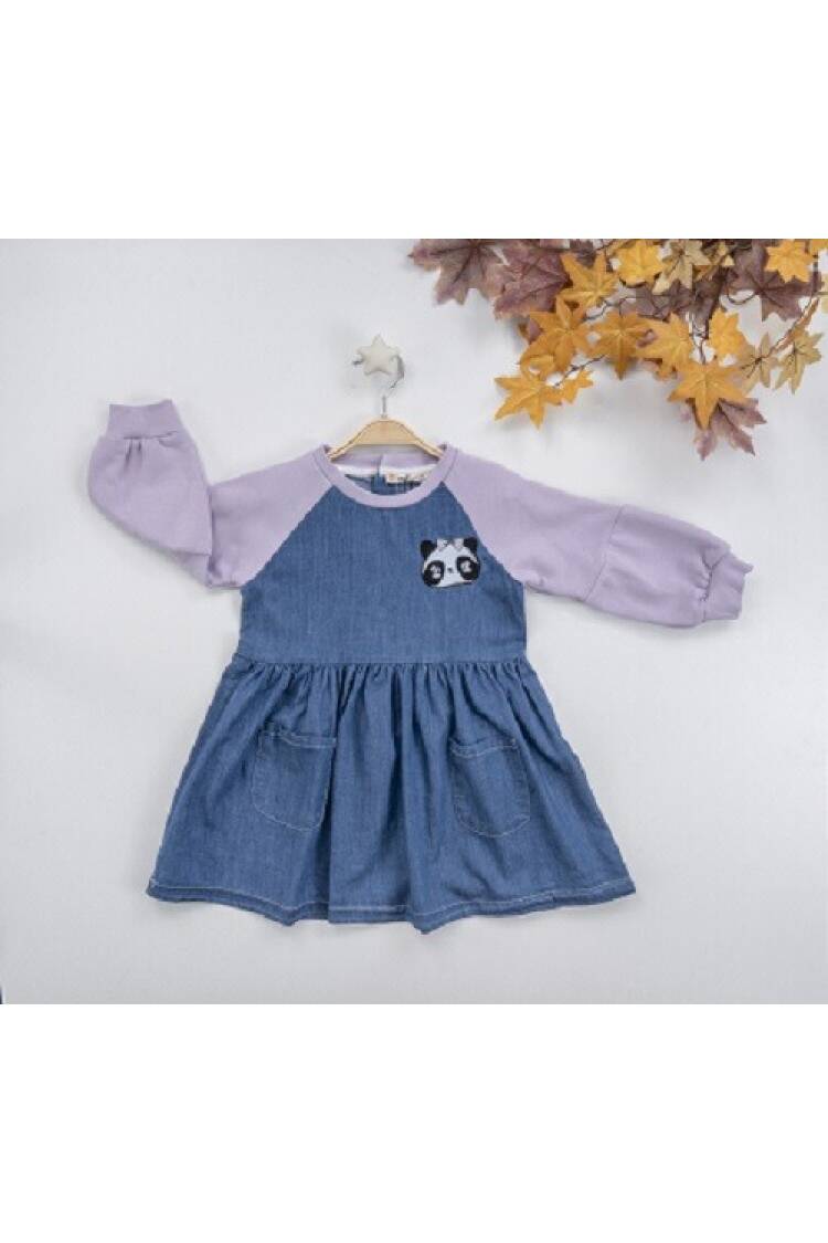 Wholesale Girls Denim Dress with Panda 3-6Y Busra Bebe - Brand: Büşra Bebe - Kids & Baby Clothes Wholesale - Globality Store