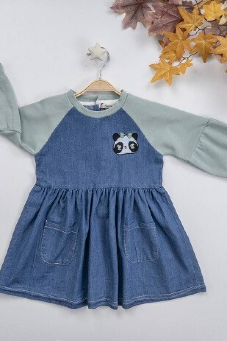 Wholesale Girls Denim Dress with Panda 3-6Y Busra Bebe - Brand: Büşra Bebe - Kids & Baby Clothes Wholesale - Globality Store