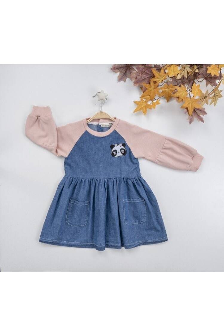 Wholesale Girls Denim Dress with Panda 3-6Y Busra Bebe - Brand: Büşra Bebe - Kids & Baby Clothes Wholesale - Globality Store